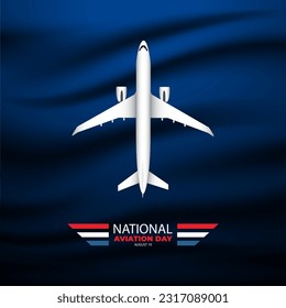 National Aviation Day August 19 Background Vector Illustration