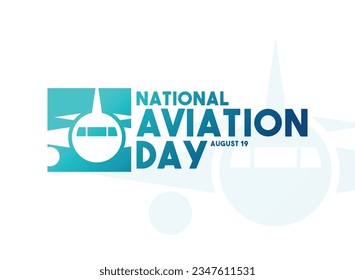 National Aviation Day. August 19. Gradient. Poster, banner, card, background. Eps 10.