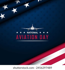 National Aviation Day August 19 Background Vector Illustration