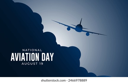 National Aviation Day August 19 Background Vector Illustration