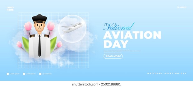 National aviation day banner design