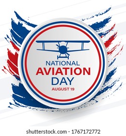 National Aviation Day. Celebrated in United States in August 19. Concept design for poster, greeting card, banner,background. Vector EPS 10.