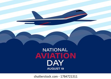 National Aviation Day. Celebrated in United States in August 19. Concept design for poster, greeting card, banner,background. Vector EPS 10.