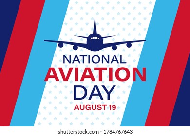 National Aviation Day. Celebrated in United States in August 19. Concept design for poster, greeting card, banner,background. Vector EPS 10.