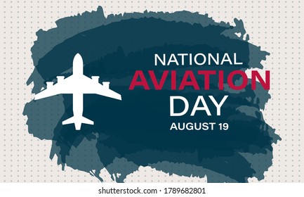 National Aviation Day. Celebrated in United States in August 19. Concept design for poster, greeting card, banner,background. Vector EPS 10.