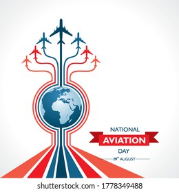 National Aviation Day. Celebrated in National Aviation Day which is Celebrated in United States in August 19 Concept . Design for poster, greeting card, banner,background.