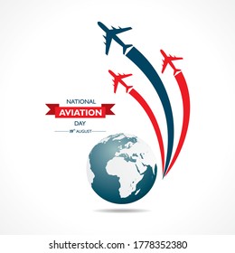 National Aviation Day. Celebrated in National Aviation Day which is Celebrated in United States in August 19 Concept . Design for poster, greeting card, banner,background.