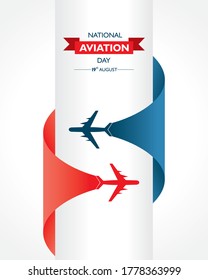 National Aviation Day. Celebrated in National Aviation Day which is Celebrated in United States in August 19 Concept . Design for poster, greeting card, banner,background.