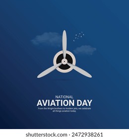 Diseño de anuncios creativos del Día Nacional de la Aviación. Icono del avión del Día de la Aviación aislado en la Plantilla para el fondo. Afiche del Día de la Aviación, Vector, ilustración, 19 de agosto. Anuncios de días importantes