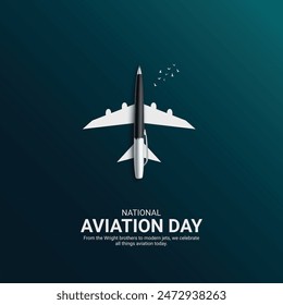 National Aviation Day Creative Ads Design. Aviation Day airplane icon isolated on Template for background. Aviation Day Poster, vector, illustration, August 19. Important day ads