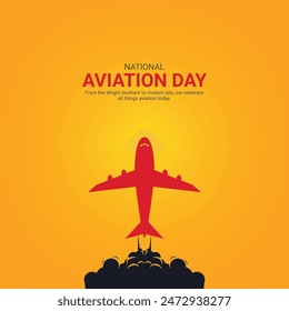 National Aviation Day Creative Ads Design. Aviation Day airplane icon isolated on Template for background. Aviation Day Poster, vector, illustration, August 19. Important day ads
