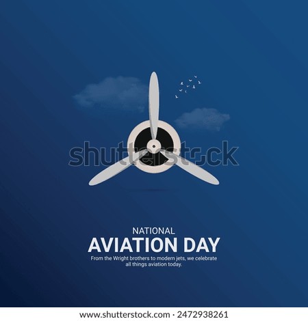 National Aviation Day Creative Ads Design. Aviation Day airplane icon isolated on Template for background. Aviation Day Poster, vector, illustration, August 19. Important day ads