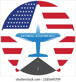 National Aviation Day design star flag America illustration web good for moment 19 August