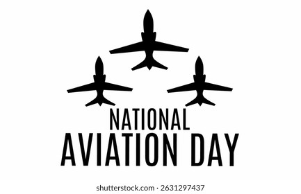 National Aviation Day greeting card with airplane background vector illustration, suitable for National Aviation Day event in United States