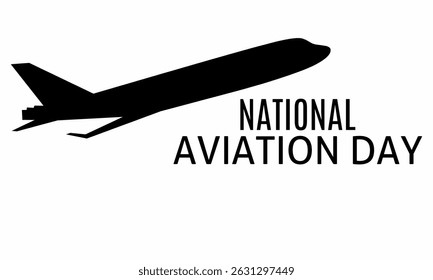 National Aviation Day greeting card with airplane background vector illustration, suitable for National Aviation Day event in United States