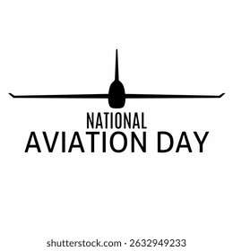 National Aviation Day greeting card. With airplane silhouette.