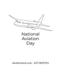 National Aviation Day liine art design asset. eps 10. 
