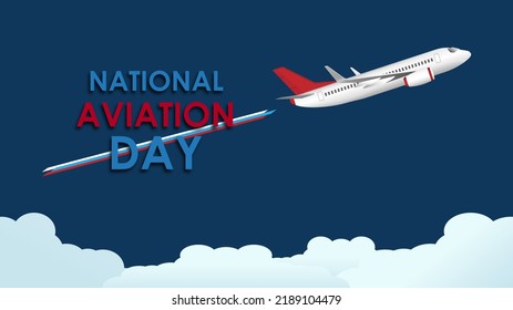 National Aviation Day. Aviation day in United States August 19. Aviation illustration  can use  for banner, poster, greeting card or background. Vector illustration. 
