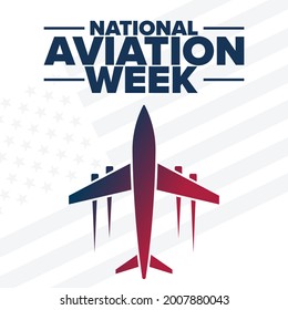 National Aviation Week. Holiday concept. Template for background, banner, card, poster with text inscription. Vector EPS10 illustration