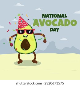 National Avocado Day concept vector illustration
