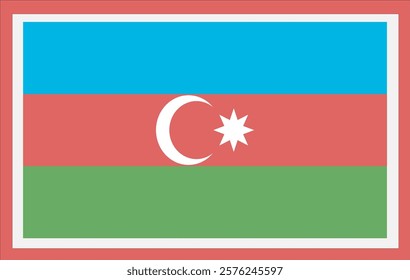 National Azerbaijan flag, official colors and proportion correctly. National Azerbaijan flag. Vector illustration. Azerbaijan flag vector icon, simple, flat design for web or mobile app.