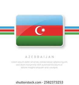National Azerbaijan Flag.Vector Azerbaijan Button Flag. Realistic National Flag Design and Vector Template