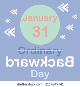 National Backward Day - Holiday concept. Template for background, banner, card, poster with text