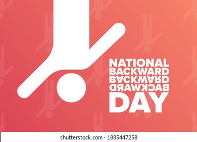 National Backward Day. January 31. Holiday concept. Template for background, banner, card, poster with text inscription. Vector EPS10 illustration