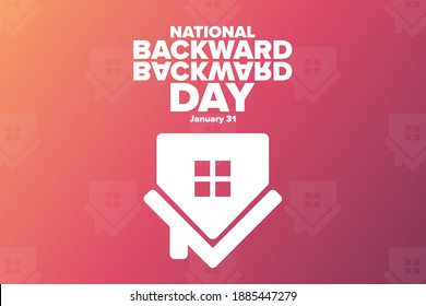 National Backward Day. January 31. Holiday concept. Template for background, banner, card, poster with text inscription. Vector EPS10 illustration