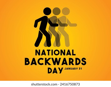 National Backwards Day. January 31. Gradient background. Eps 10.