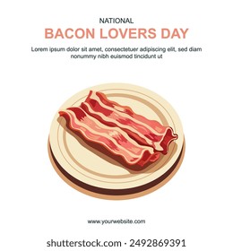 National Bacon Lovers Day background. Vector illustration.