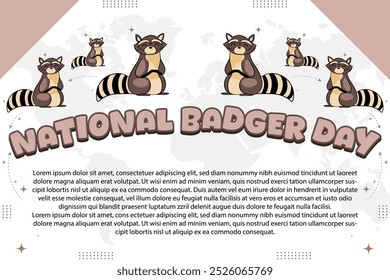 National Badger Day – October 6, 2024, Attractive design, can be used on all social media platforms, beautiful color combination, get it now for the first purchase.