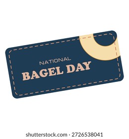 National Bagel Day label, vector illustration.