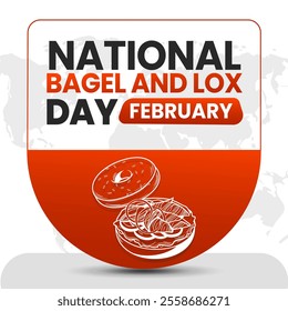 NATIONAL BAGEL AND LOX DAY social media post Vector Illustration on february