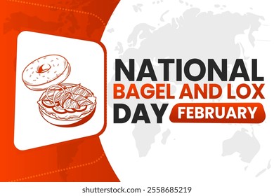 NATIONAL BAGEL AND LOX DAY Vector Illustration background on february