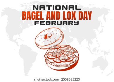 NATIONAL BAGEL AND LOX DAY Vector Illustration background on february