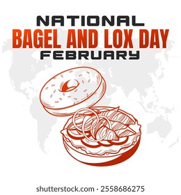 NATIONAL BAGEL AND LOX DAY Vector Illustration for post background