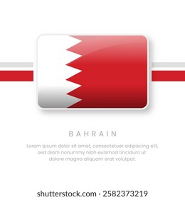 National Bahrain Flag.Vector Bahrain Button Flag. Realistic National Flag Design and Vector Template