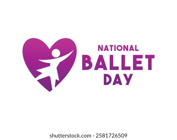 National Ballet Day. February. Gradient colors. Eps 10.