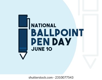 National Ballpoint Pen Day. June 10. Ballpoint Pen. Line. Abstract background. Poster, banner, card, background. Eps 10.