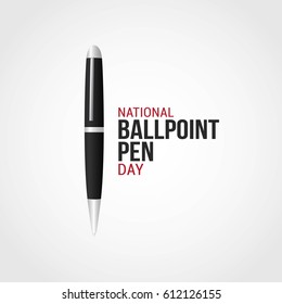 National Ballpoint Pen Day Vector Illustration. Suitable for Greeting Card, Poster and Banner. Discover its interesting journey from invention to everyday tool. flat style design