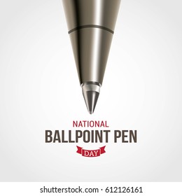 National Ballpoint Pen Day Vector Illustration. Suitable for Greeting Card, Poster and Banner.