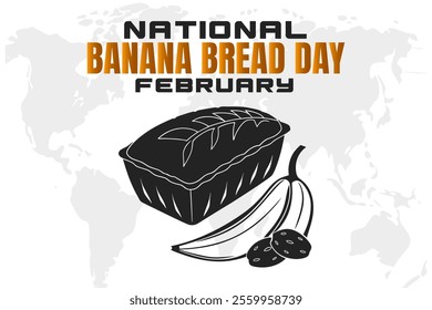 NATIONAL BANANA BREAD DAY Vector Illustration background on february