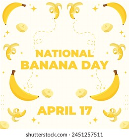 National Banana Day – April 17, 2024, Attractive design, can be used on all social media platforms, beautiful color combination, get it now for your first purchase.