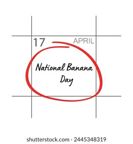 National Banana Day, a smiling banana with eyes, mouth and hands.