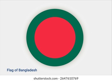 National Bangladesh flag. High detailed flag of Bangladesh. Asia. 3D illustration.