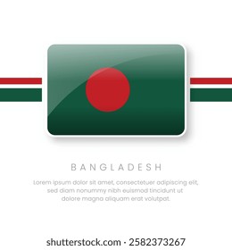 National Bangladesh Flag.Vector Bangladesh Button Flag. Realistic National Flag Design and Vector Template