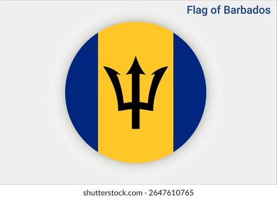 National Barbados flag. High detailed flag of Barbados. North America. 3D illustration.