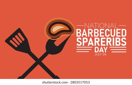 National Barbecued Spareribs Day Vector Food Poster Banner Design Illustration