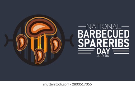 National Barbecued Spareribs Day Vector Food Poster Banner Design Illustration